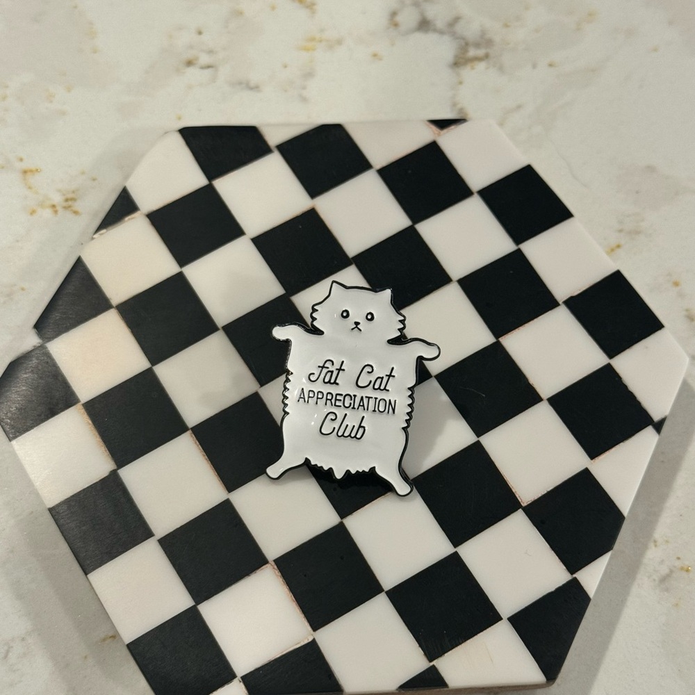 Fun Fat Cat Appreciation Club Enamel Pin Cute Cat‎ Lover Gift Novelty Brooch